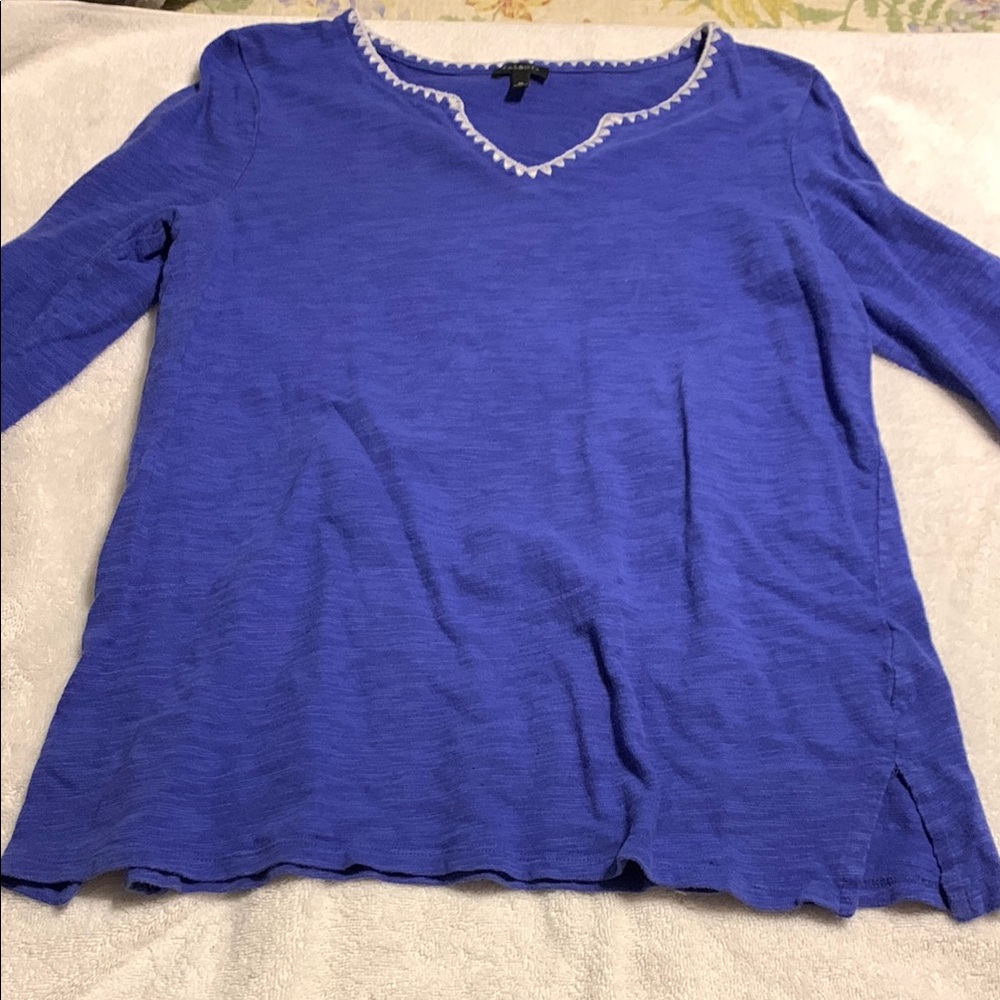 Talbots Blue 3/4 Sleeve Blouse